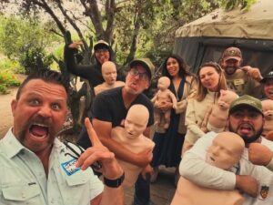 Firefighter/ Paramedic Jake Shumate with CPR students at The Ecology Center in San Juan Capistrano, California